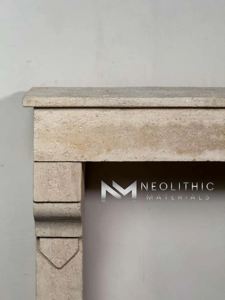 French Antique 19th Century Limestone Mantle - Image 7